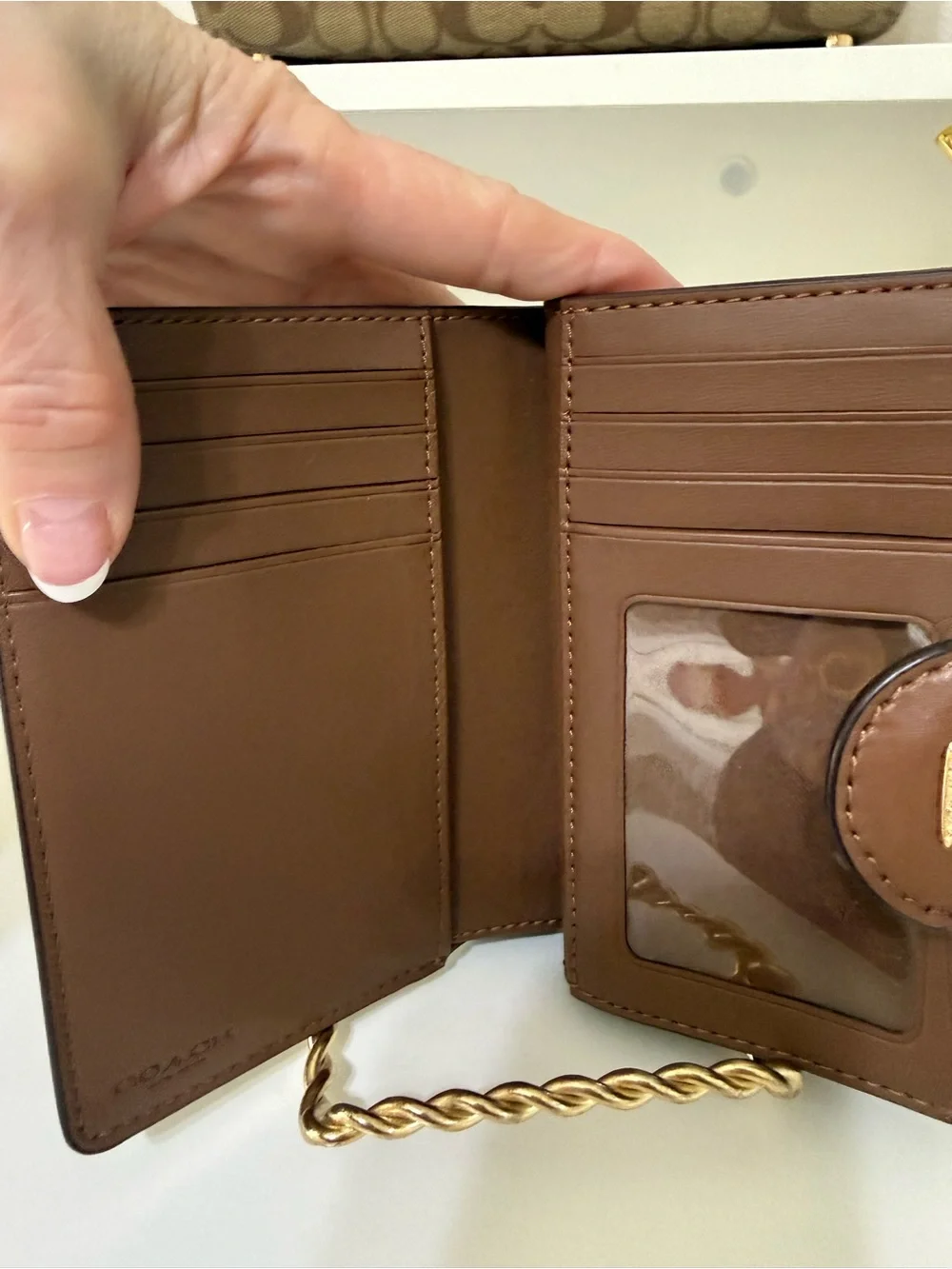 Coach Brown Signature Canvas Satchel and Wallet Set